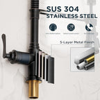 FORIOUS Rustic Kitchen Faucet with Pull Down Sprayer Oil Rubbed Bronze, 3 Modes Stainless Steel High Arc Vintage Spring Sink Faucet 1 or 3 Holes for Pot Filler, Farmhouse Camper Wet Bar