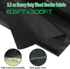 6.5FT x 300FT Weed Barrier Landscape Fabric, 3.2oz Premium Heavy Duty Garden Cloth, Ground Cover for Gardening, Farming