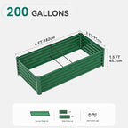 YITAHOME 72x36x18 in Galvanized Raised Garden Bed Kit, Large Metal Planter Box with Gloves & Support Rod, Outdoor Flower Bed for Plants Vegetables, Green