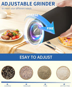 CIRCLE JOY Gravity Electric Salt and Pepper Grinder Set Automatic Salt and Pepper Grinder Set with LED Light, Battery Operated, Adjustable Coarseness, Large Capacity, for Home Kitchen BBQ