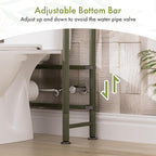 AmazerBath Bamboo Over The Toilet Storage Shelf, 3-Tier Over Toilet Bathroom Organizer Rack, Bathroom Shelves Over Toilet Space Saver, Forest Green
