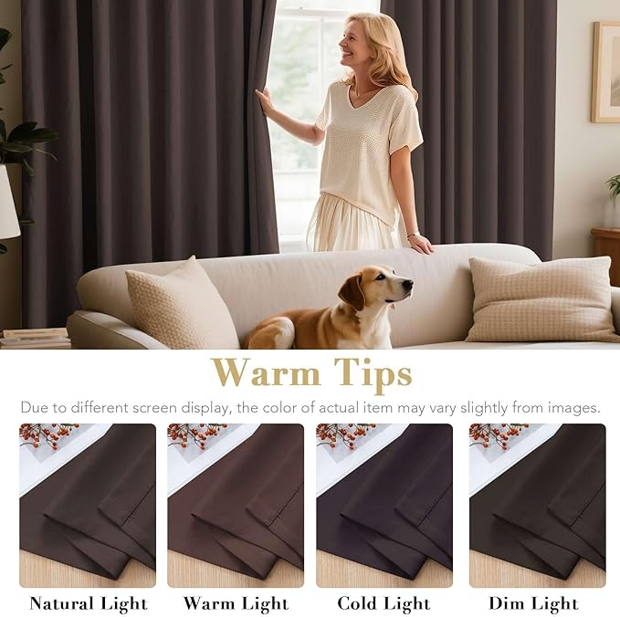 H.VERSAILTEX Premium Blackout Thermal Insulated Room Darkening Curtains for Bedroom/Living Room - Classic Grommet Top (2 Panels, Chocolate Brown, 52 Inch by 54 Inch)
