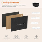 Dresser for Bedroom with 5 Drawers, Anti-Tip Wide Fabric Chests Storage Organizer Tower Furniture, TV Stand for TV up to 45 inch with Wooden Top Metal Frame for Clothes, Living Room, Hallway, Entryway
