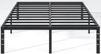 Metal Bed Frame,Full Size Bed Frame with Storage Space,Heavy Duty Sturdy Mattress Foundation,Easy Assembly,No Box Spring Needed, Black,18 Inch,Full