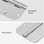 6 Pack No Squeak Satin Nickel Door Hinges 3.5 Inch 5/8"Radius Round Ball Bearing Interior 3-1/2"Flat Iron Bifold Residential Standard Bedroom Indoor for Doors 3 ½" Hardware House Home Decor Essentials