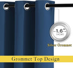 NICETOWN Room Darkening Curtains 84 inch Length 2 Panels, Thermal Insulated Grommet Blackout Curtains for Modern Casual Elegant Bedroom Kids Room Theme Decoration (Moroccan Blue, 2 Pieces, W52)