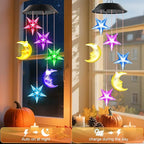Birthday Gifts for Women Mom Grandma Her Wife, Winzwon Solar Lights Outdoor Wind Chimes for Outside Garden Yard Patio Porch Deck Hanging Decor, Moon and Star Gifts for Mothers Day