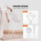 VEVOR Acrylic Folding Tray Table, Acrylic End Table with Folding X Leg, Clear Acrylic Side Table for Coffee, Drink, Food, Snack for Living Room & Bedroom