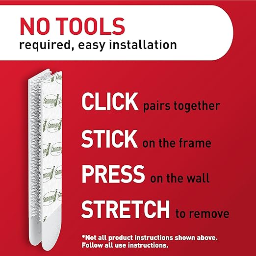 Command 20 lb XL 10 Pairs Heavyweight Picture Hanging Strips (20 Strips), Damage-Free Hangers for Picture Frames, No Tools Required, Ideal for Home Room Wall Decor, White Adhesive