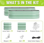 WORKPRO 2PK 4x2x1ft Galvanized Raised Garden Bed Set, Rust & Corrosion Protection, Easy Assembly, Safe Edge, Ideal for Vegetables & Flowers, Light Green