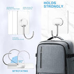 JINSHUNFA Adhesive Wall Hooks 13LB Heavy Duty No Drill Large Transparent Waterproof Hooks for Bathroom Kitchen Towel Coat 12 Pack