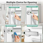 Fingerprint Door Lock Biometric Door Knob with Keypad Keyless Entry, Door Locks for Bedrooms, Home Hotel Office Apartment Silver