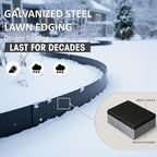 40"x10" Metal Landscape Edging, 6-Pack (20ft Total) – Rustproof Galvanized Steel Garden Border, Lawn & Flower Bed Edging, Decorative Hammer-in Outdoor Landscaping Border for Yard, Pathways & Driveways