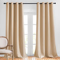 NICETOWN Room Darkening Grommet Panels - (52 inches Width, Biscotti Beige, 2 Panels) Baby Room Window Curtains 108 inches Long, Privacy Draperies