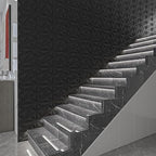 Art3dwallpanels 50 Pack 3D Wall Panel Diamond for Interior Wall Décor, PVC Flower Textured Wall Panels for Living Room Lobby Bedroom Hotel Office, Black, 12''x12''