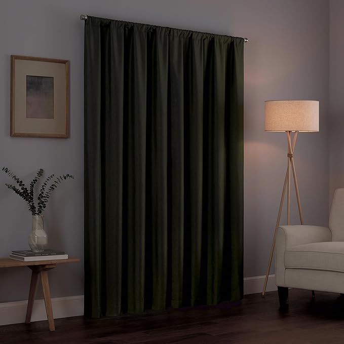 ECLIPSE Kendall Modern Blackout Thermal Rod Pocket Window Curtain for Bedroom or Living Room (1 Panel), 42" x 54", Artichoke