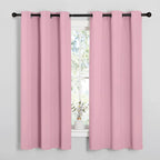 NICETOWN Crystal Pink Room Darkening Curtains for Kitchen, Window Treatment Thermal Insulated Solid Grommet Room Darkening Curtains/Drapes for Bedroom (Set of 2, 42 inches Wide by 48 inches Long)