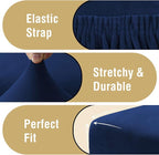 H.VERSAILTEX Velvet Dining Chair Covers Stretch Chair Covers for Dining Room Set of 2 Parson Chair Slipcovers Chair Protectors Covers Dining, Soft Thick Solid Velvet Fabric Washable, Navy