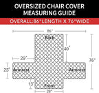 Easy-Going Oversized Chair Sofa Slipcover Reversible Sofa Cover Water Resistant Couch Cover Furniture Protector Cover with Elastic Straps for Pets Dog (Oversized Chair, Cyan/Ivory)