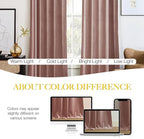 NICETOWN Room Darkening Dusty Pink Velvet Curtains 96 inch Length for Sliding Patio Door 2 Panels, 52 x 96 Privacy and Thermal Insulated Noise Reducing Long Window Drapes for Large Sliding Door