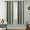 H.VERSAILTEX Winter Season Thermal Insulated Nickel Grommet Blackout Curtains/Draperies for Bedroom/Living Room - 2 Panels Set - 52x72 Inch - Solid Light Sage