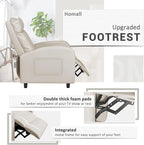 Homall Recliner Chair, Recliner Sofa for Adults, Recliners Home Theater Seating with Lumbar Support, Reclining Sofa Chair for Living Room (Leather, Beige)
