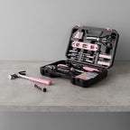 Amazon Basics 142-Piece Household Tool Kit for Home Repair, Hand Tools with Storage Case, 13.39 x 9.25 x 2.95 inch, Pink