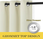 NICETOWN Blackout Curtains for Sliding Glass Door Room Divider Noise Reduce Curtain Panel Portable Window Screen Sliding Partition, W100 x L102 inches, 1 Panel, Beige