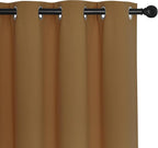NICETOWN Blackout Curtains & Drapes - Privacy Thermal Efficiency Backdrop Curtains for Bedroom Room Divider Living Room Patio Sliding Glass Door, Wide 80 x Long 144 inch, Gold Brown, 1 Panel