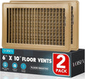 VOISEN Floor Register 6x10, 2 Pack Floor Vent Covers, Steel Adjustable Air Supply Grille Register Vent Cover Grill for Sidewall and Floor, Vent Covers for Home Floor,Brown