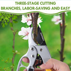 Ultra Sharp Germany Steel Pruning Shears - Cuts 3X Easier, Weak Hand Arthritis Snips, Rust-Resistant, Effortlessly 1-Inch Cut Capacity Garden Scissors, Ergonomic Handle (2 pack-yellow)