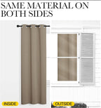 NICETOWN Taupe Room Darkening Curtains for Kitchen, Window Treatment Thermal Insulated Solid Grommet Room Darkening Curtains/Drapes for Bedroom (Set of 2, 42 inches Wide by 48 inches Long)