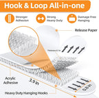 XL Picture Hanging Strips Heavy Duty, 40 Strips Damage Free Removal Picture Hangers for Wall, Sticky Hook & Loop Adhesive Strips for Poster/Picture/Home/Office, 20 Pairs/X-Large, White