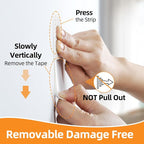 Picture Hanging Strips 80 Strips, Damage Free Removal, Wall Poster Picture Hangers Without Nails, Sticky Hook & Loop Adhesive Strips for Poster/Picture/Home/Office, 40 Pairs/Medium, White