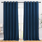 NICETOWN Moroccan Blue 102 inch Curtains, Grommet Thermal Insulated Window Treatments Room Darkening Drape Room Divider for Living Room/Bedroom, W66 x L102, 2 Panels