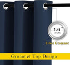 NICETOWN Living Room Window Curtain Drapes Extra Long & Wide - Bedroom Panels Grommet Top Window Treatment for Hall & Guest Room (W80 x L108, Navy, 2 Pieces)