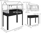 Outsunny Raised Garden Bed with Flip-Up Greenhouse Cover, Elevated Planter Box with Legs and Drainage Hole for Vegetables Flowers Herbs, 39.4" x 18.9" x 48.8", Black