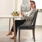 DUMOS Upholstered Dining Chairs，Set of 2 PU Leather Dining Room Kitchen Chair with Nailhead Trim and Wood Legs, Modern Side Chairs for Living Room-Brown