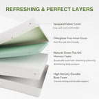EGOHOME King Size Memory Foam Mattress, 10 Inch Bed Mattress in a Box with Cooling Green Tea Gel, Relieve Pressure with Medium Support, CertiPUR-US Certified, 80''L x 76''W, White