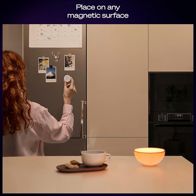 PHILIPS Hue Wireless Smart Light Switch Button, White, 1 Pack, Portable and Battery Powered, Smart Home Control, Requires Hue Bridge, Easy, No-Wire Installation