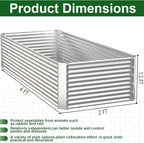 3 Pack Tall 4x2x1.5FT Raised Beds for Gardening, Corrugated Galvanized Steel Raised Garden Bed, Outdoor Metal Above Ground Garden Bed for Vegetables and Flowers(Rectangular)