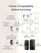 DESLOC Smart Lock B200 WiFi Version, Fingerprint Keyless Entry Door Lock, App Remote Control, Smart Locks for Front Door, WiFi Deadbolt Smart Lock, Emergency Power Port,12 Months Battery, Auto Lock