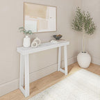 Plank+Beam Solid Wood Console Table, 46 Inch, Sofa Table, Narrow Entryway Table for Hallway, Behind The Couch, Living Room, Foyer, Easy Assembly, White
