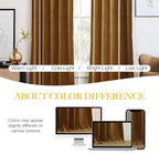NICETOWN Gold Brown Velvet Curtains 2 Panels, 52" Wide x 96" Long, Luxury and Soft Backdrops for Bedroom and Living Room, Extra Long Window Drapes for Large Sliding Door