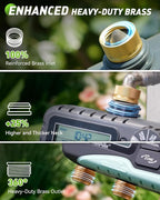 RAINPOINT 3 Zone Water Timer with Brass Inlet & Outlet, 3 Custom Watering Plans Sprinkler Timer, Featuring IP65 Waterproof,Rain Delay, Manual & Automatic Watering with Large LCD for Yard, 2026 Ver.