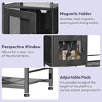 SWTYMIKI Coffee Bar Cabinet for Home - Farmhouse Coffee Stand Station Multi-Purpose Storage Cabinet with Adjustable Feet, Drawers - Kitchen Bar Table for Living Room, Corner, Small Space, Black