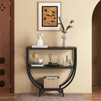 GILLAS 3 Tier Console Tables, 30" Height Entryway Table, Sofa Table Behind Couch Table, Industrial Entryway Furniture Entry Way Table with Storage for Living Room, Hallway, Entrance, Rustic Black
