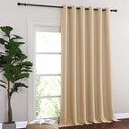 NICETOWN Sliding Door Curtain for Living Room, Blackout Patio Door Curtain & Drape Privacy Thermal Insulated Window Treatment for French, 1 Panel, Biscotti Beige, W80 x L144