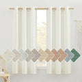NICETOWN Thick Linen Bedroom Curtains 63 inch Length 2 Panels, Grommet Privacy Added Linen Weave Window Treatments with Light Filtering Drapes for Kids Room, Off White, W42 x L63