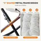 Sweetcrispy Comfy Chair for Adults, Foldable Living Room Chair, Soft Faux Fur Lounge for Bedroom Dorm Rooms, Comfortable Reading Chair for Teens, X-Large